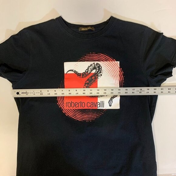 Roberto Cavalli Men's Snake Print Graphic Authentic Hologram T Shirt Size L - Picture 10 of 12